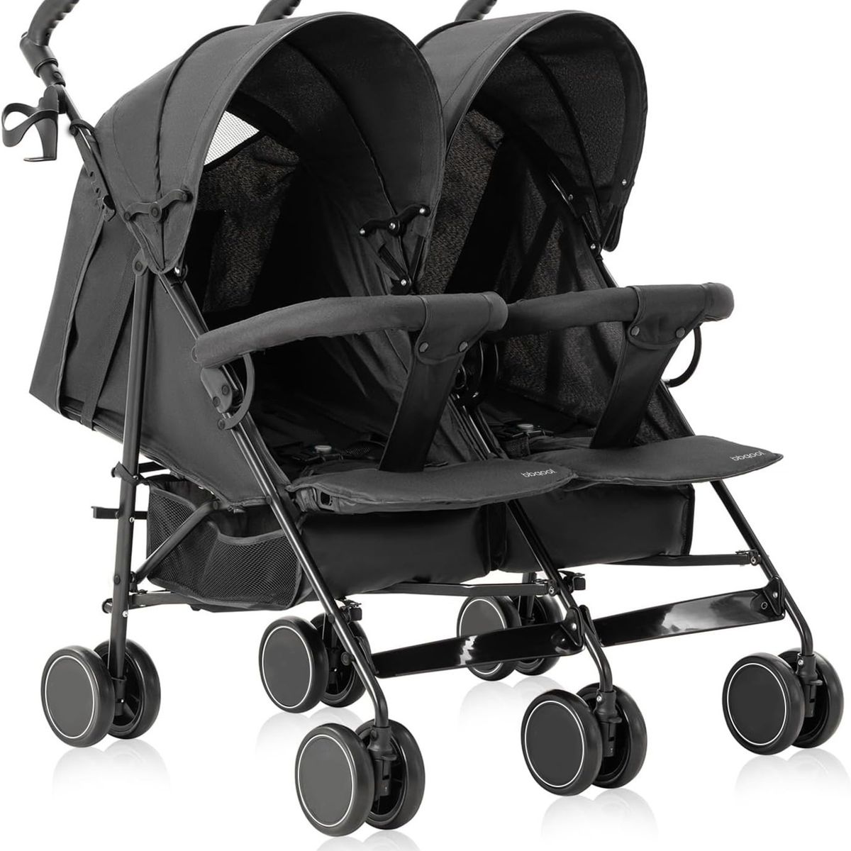 BBQOOL - Coche Paragua Doble Twin Dark Grey
