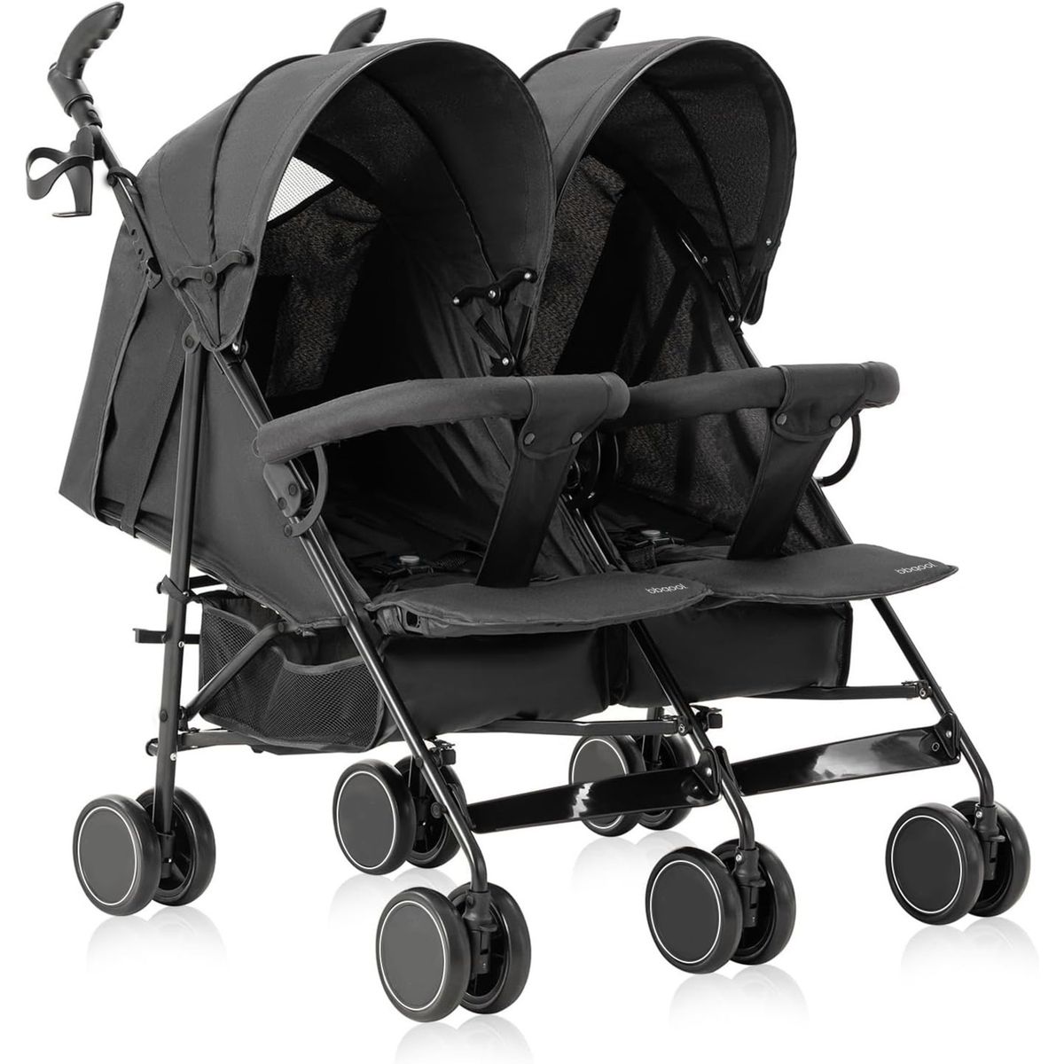 BBQOOL - Coche Paragua Doble Twin Dark Grey