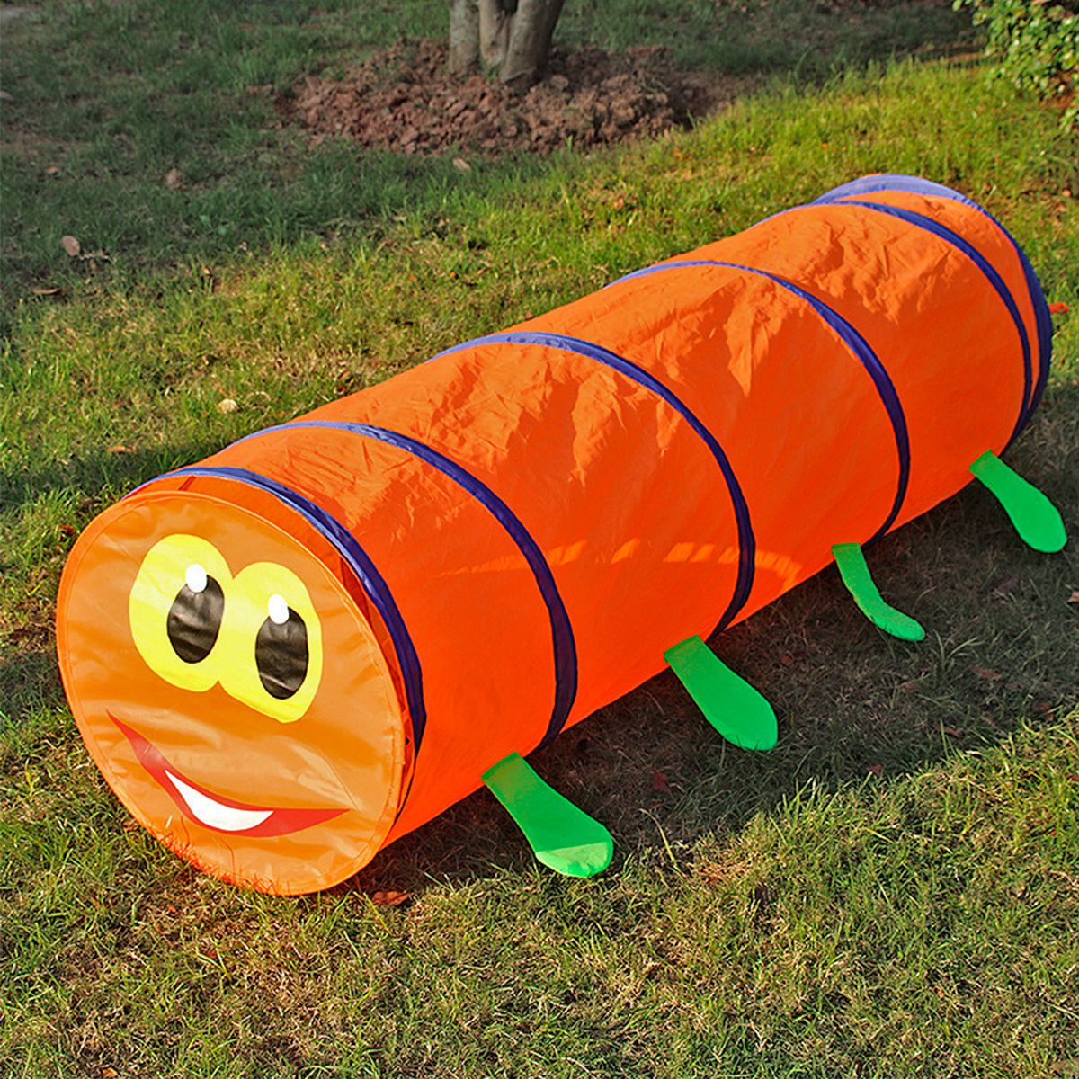 GENERICO - Carpa Infantil Túnel Gateo Naranjo Caterpillar  RP9116O