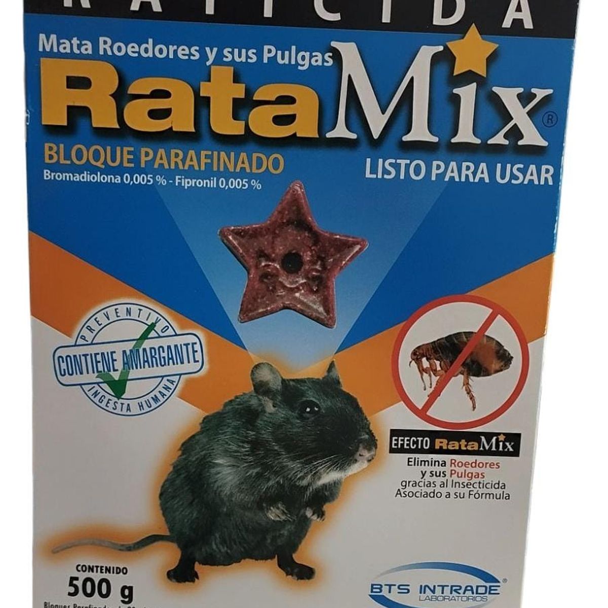 GENERICO - RATICIDA BLOQUE PARAFINADO 500G RATAMIX