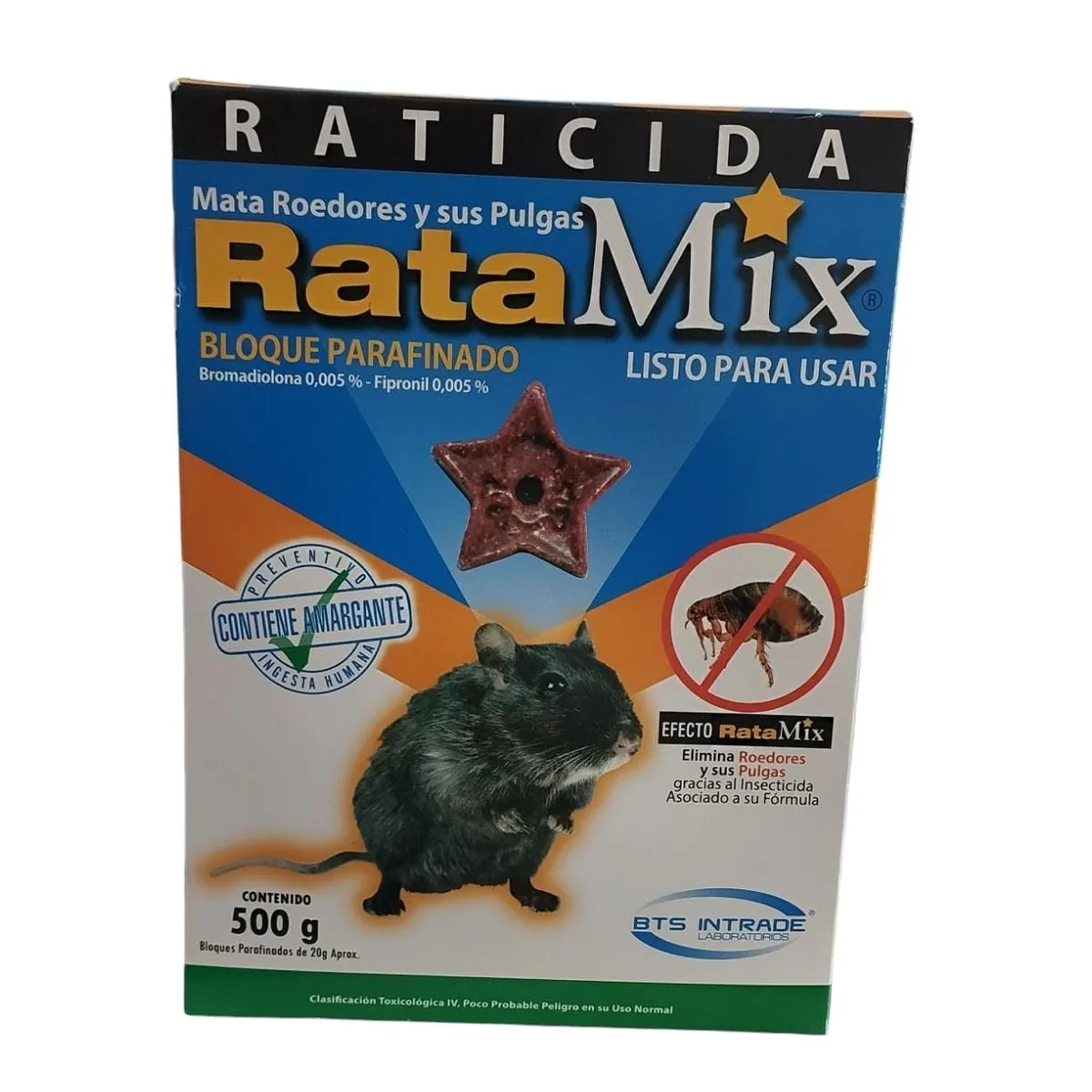 GENERICO - RATICIDA BLOQUE PARAFINADO 500G RATAMIX