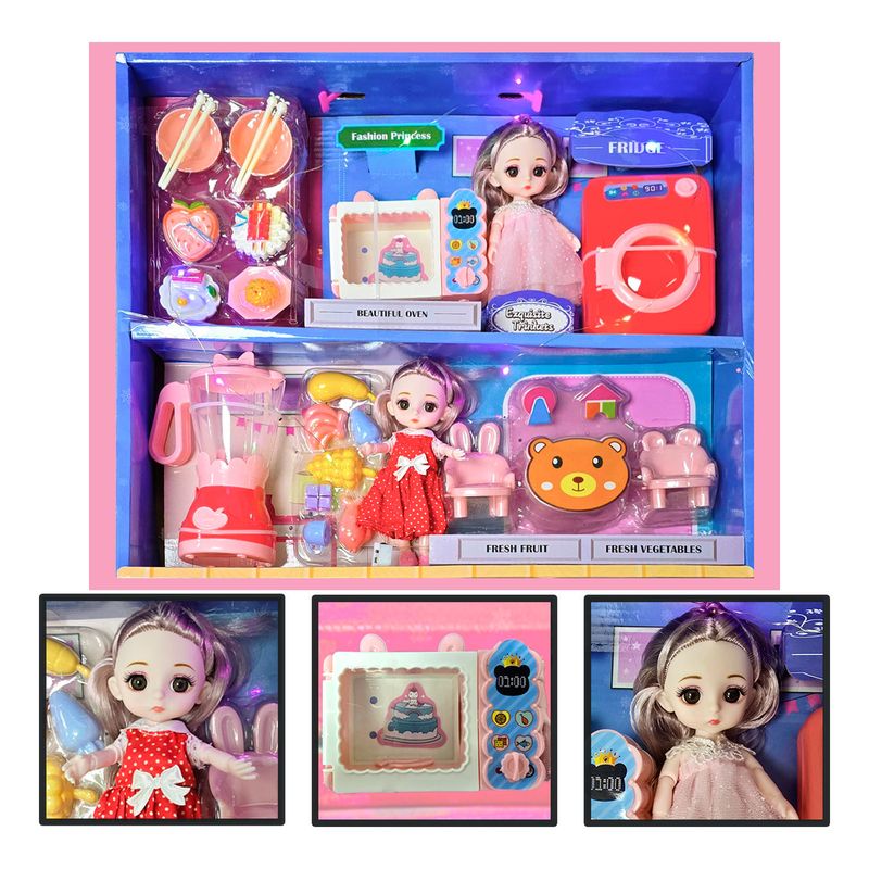 IPLAY - Set Muñeca Fashion Princess Time Aspor Cocina Y Accesorios