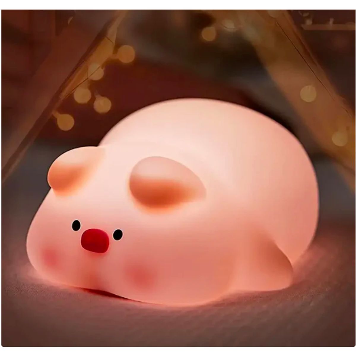 GENERICO - Lámpara cerdito chanchito espanta cuco led niños touch silicona