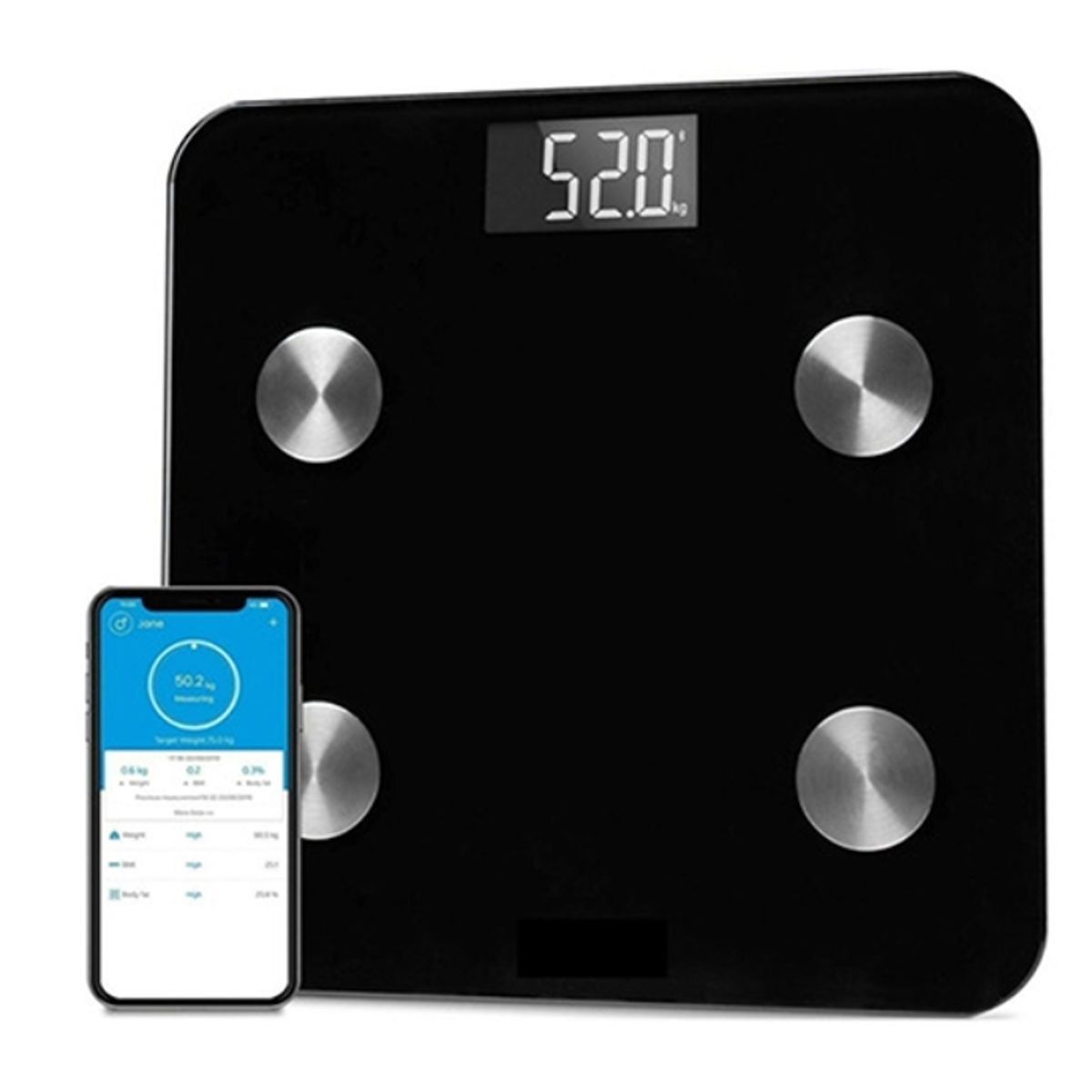 DEWINNER - Pesa de Baño con Medidor IMC Bluetooth