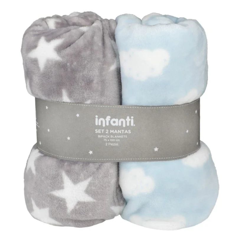 INFANTI - Pack Dos Mantas Fleece Polar Niño INFANTI