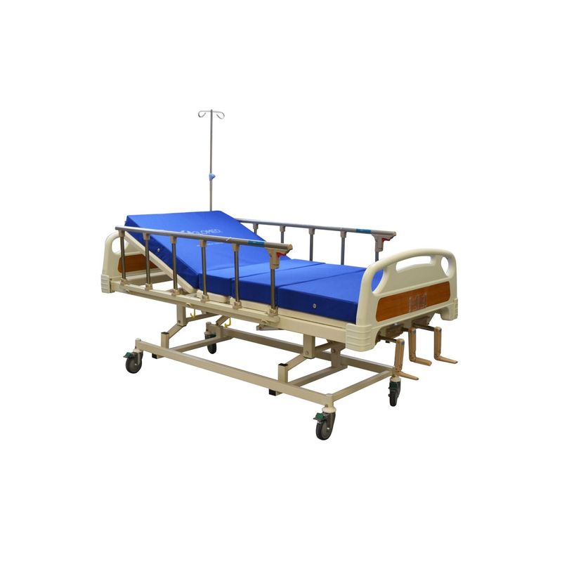 GLOMED - Cama Clínica Manual 3 Pos Plus + Colchón 4 Pliegues 10cm GLOMED