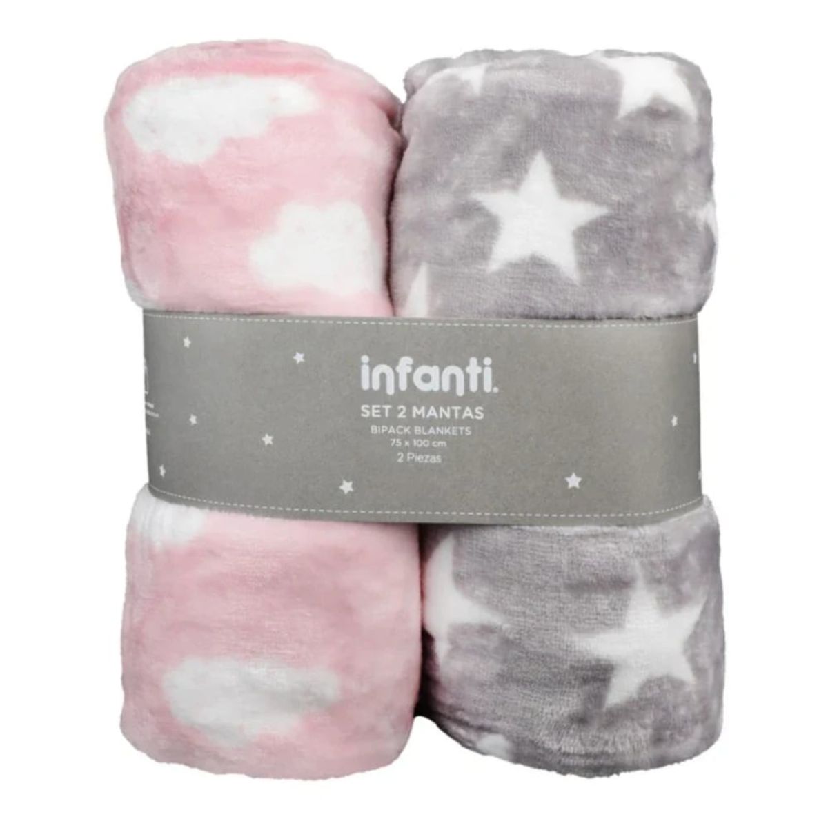 INFANTI - Pack Dos Mantas Fleece Polar Niña INFANTI
