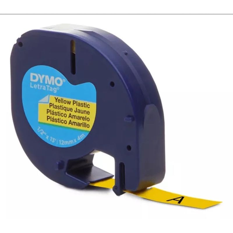 DYMO - Cinta rotuladora Letratag amarilla 12 mm 4 mt