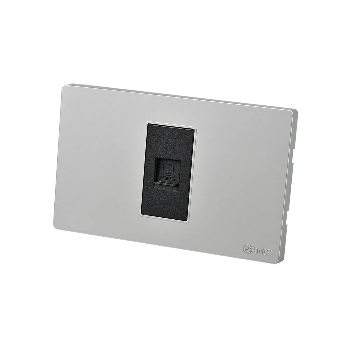 WANT - Pack 10 Toma Internet Metálico RJ65 - Gris Negro