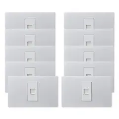 WANT - Pack 10 Toma Internet Metálico RJ65 - Gris Blanco.
