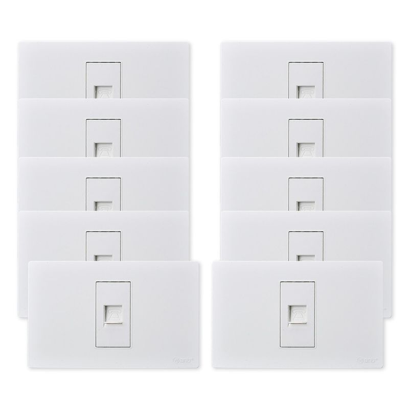 WANT - Pack 10 Toma Telefónica Metálico RJ11 - Blanco