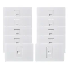 WANT - Pack 10 Toma Telefónica Metálico RJ11 - Blanco