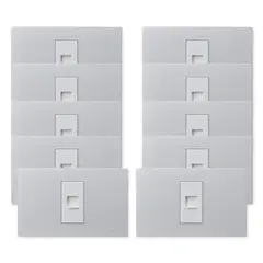 WANT - Pack 10 Toma Telefónica Metálico RJ11 - Gris Blanco