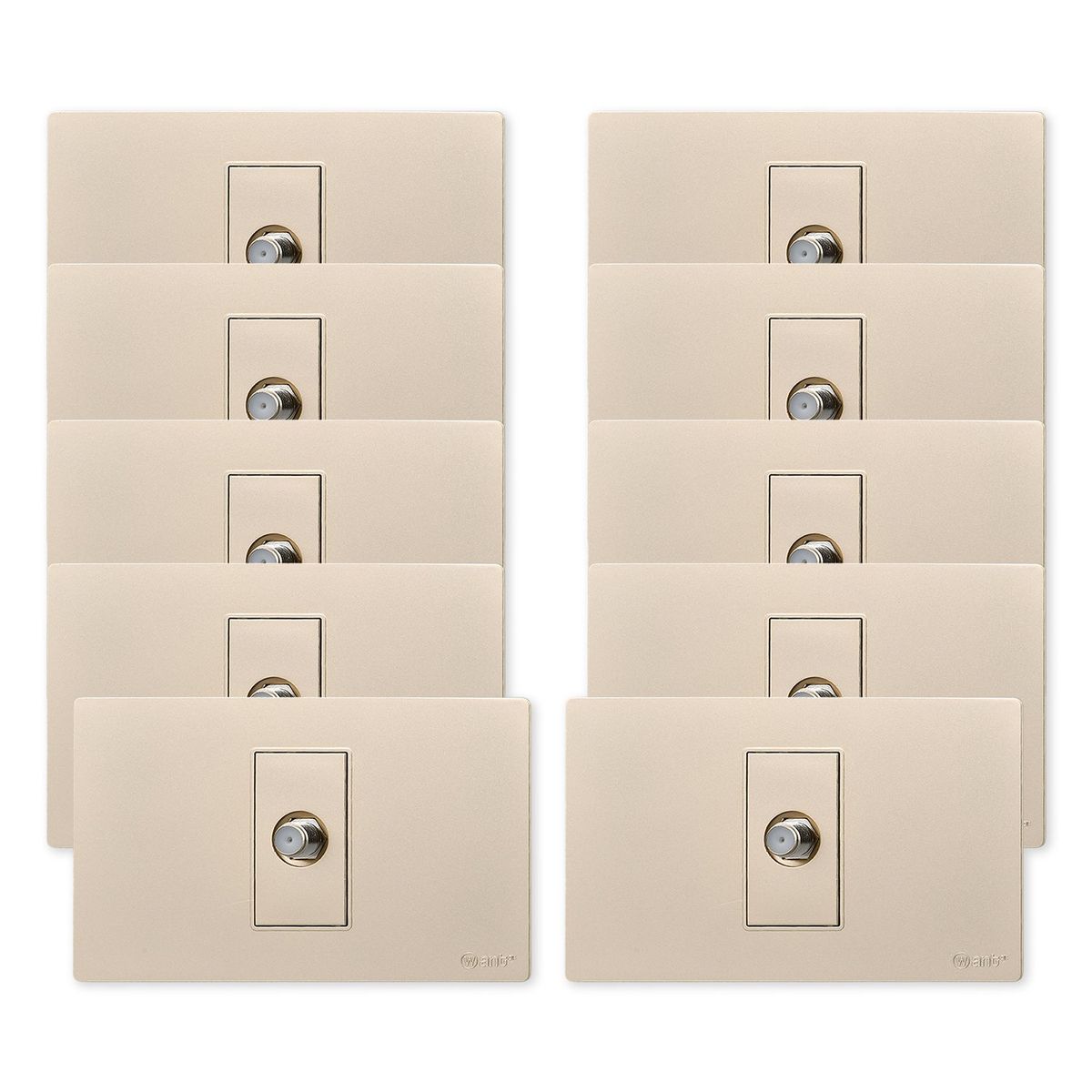 WANT - Pack 10 Toma TV Metálico - Dorado