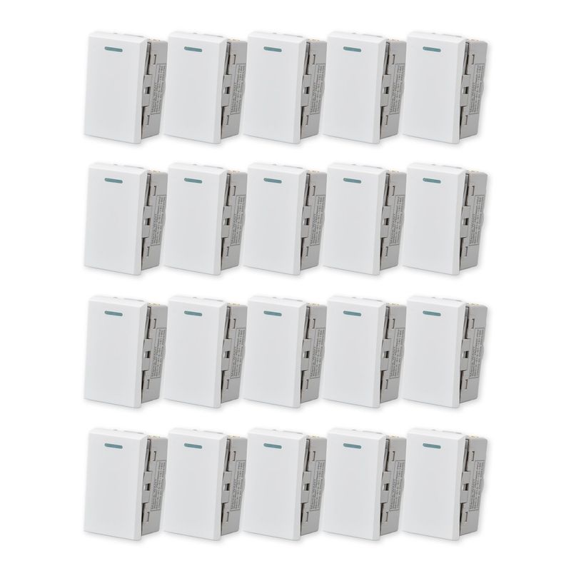 WANT - Pack 20 Módulo Interruptor Metálico 9/24 250V - Blanco