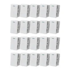 WANT - Pack 20 Módulo Interruptor Metálico 9/24 250V - Blanco