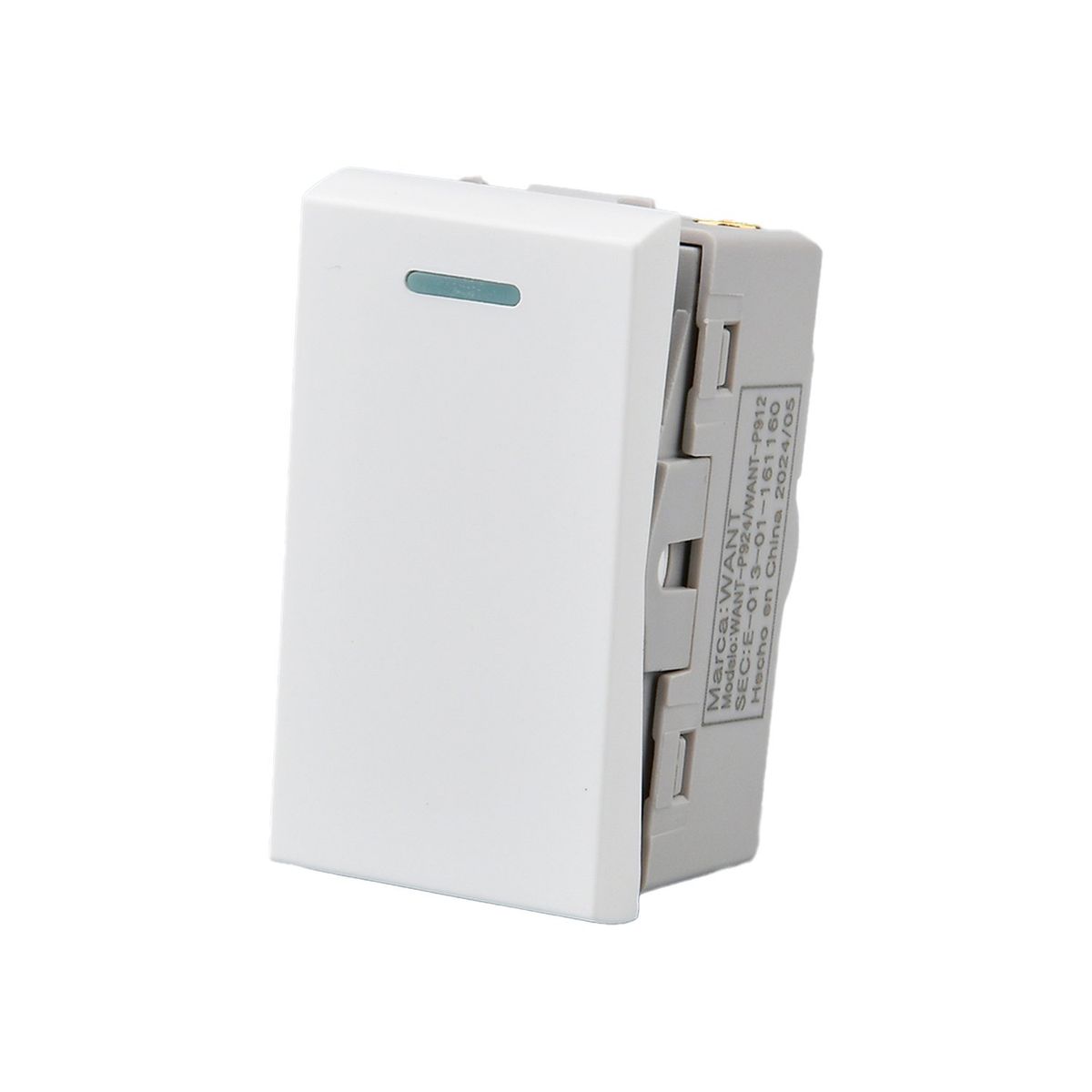 WANT - Pack 20 Módulo Interruptor Metálico 9/24 250V - Blanco