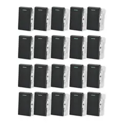 WANT - Pack 20 Módulo Interruptor Metálico 9/24 250V - Negro.