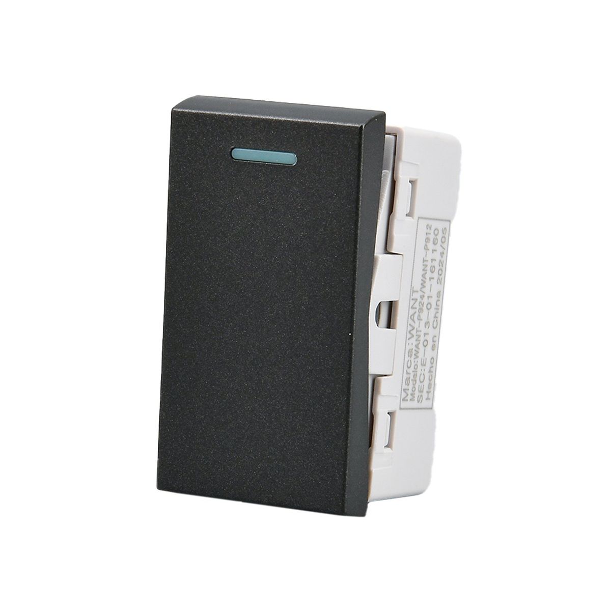 WANT - Pack 20 Módulo Interruptor Metálico 9/24 250V - Negro