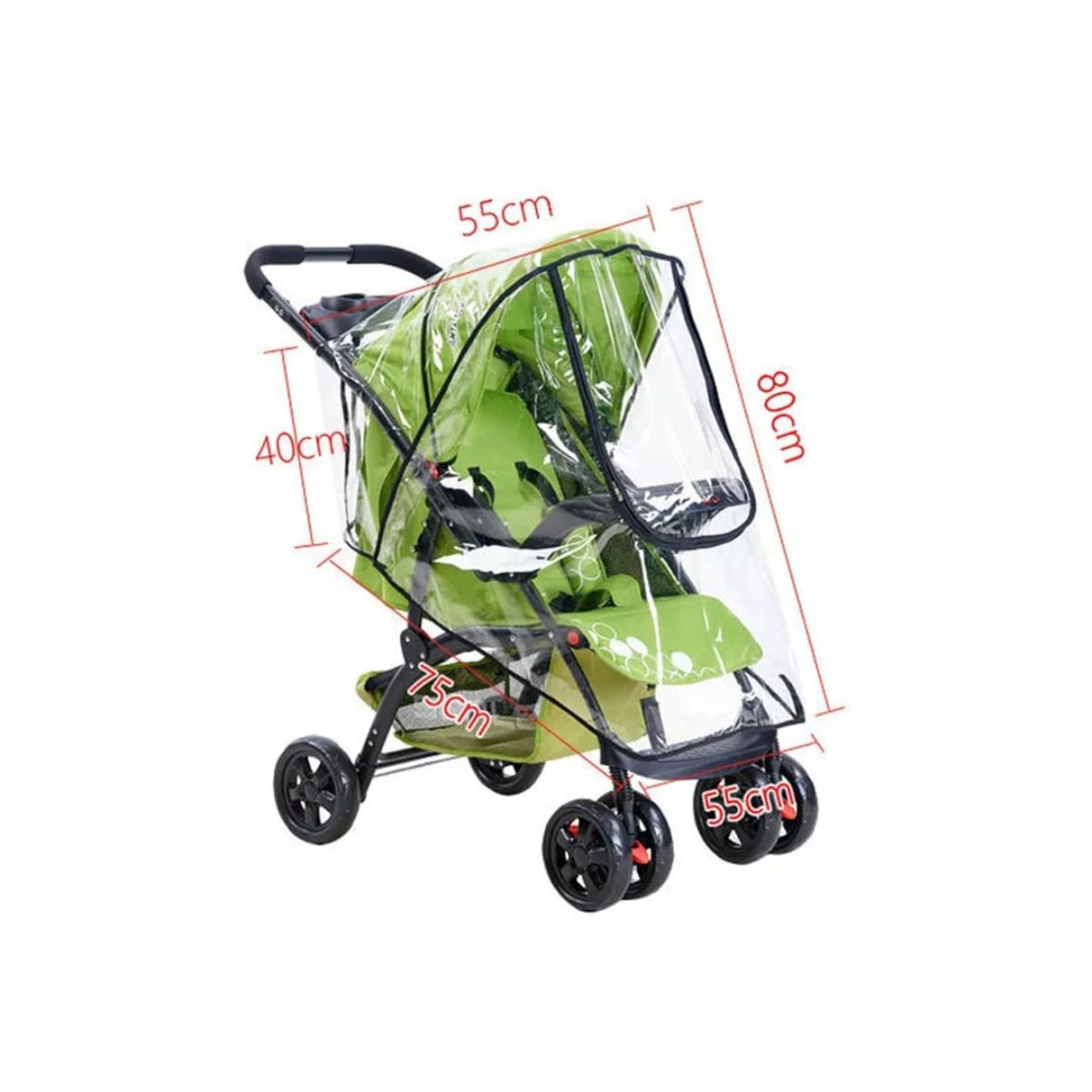 GENERICO - FUNDA PROTECTORA IMPERMEABLE PARA COCHE BEBE CIERRE