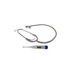 MAXCARE - Pack estetoscopio básico gris + Termómetro digital rígido