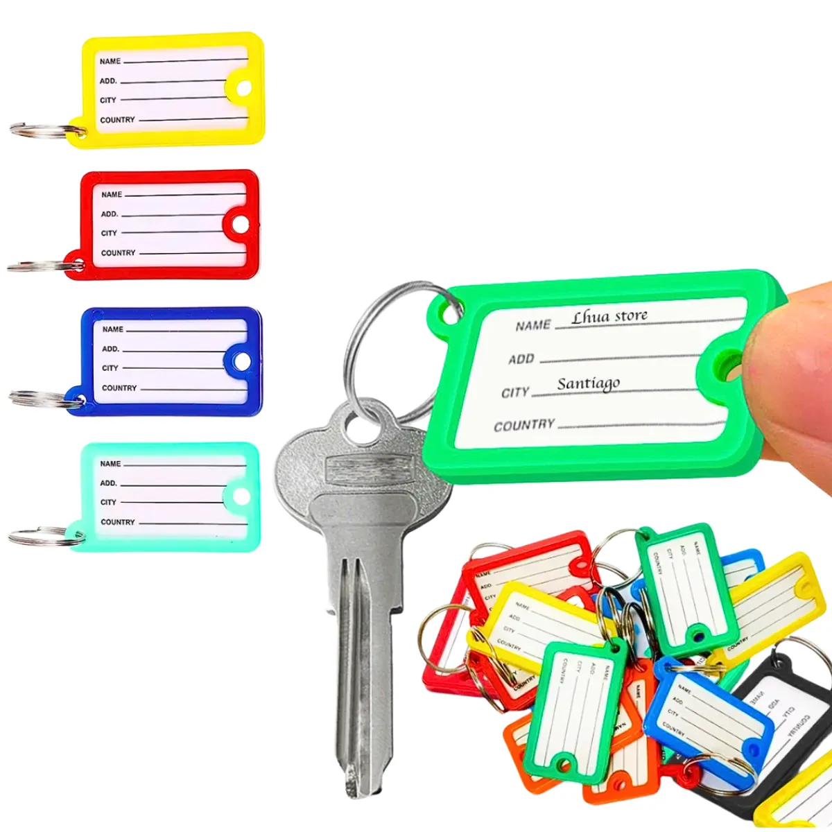 MOTARRO - Llavero Etiqueta Identificadores Pack De 8 Uni