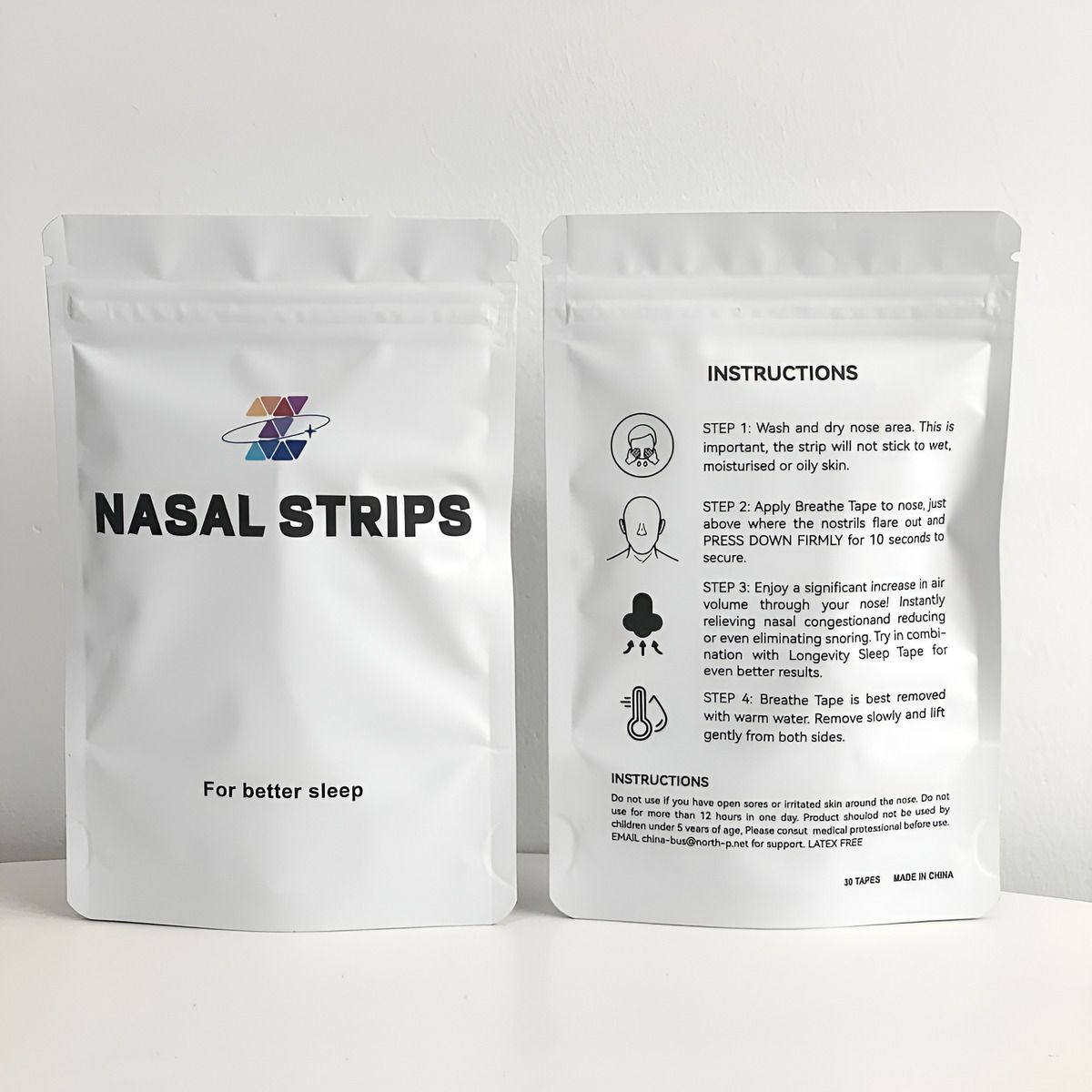 GENERICO - Tiras Nasales Pack 30 Unidades Blanco