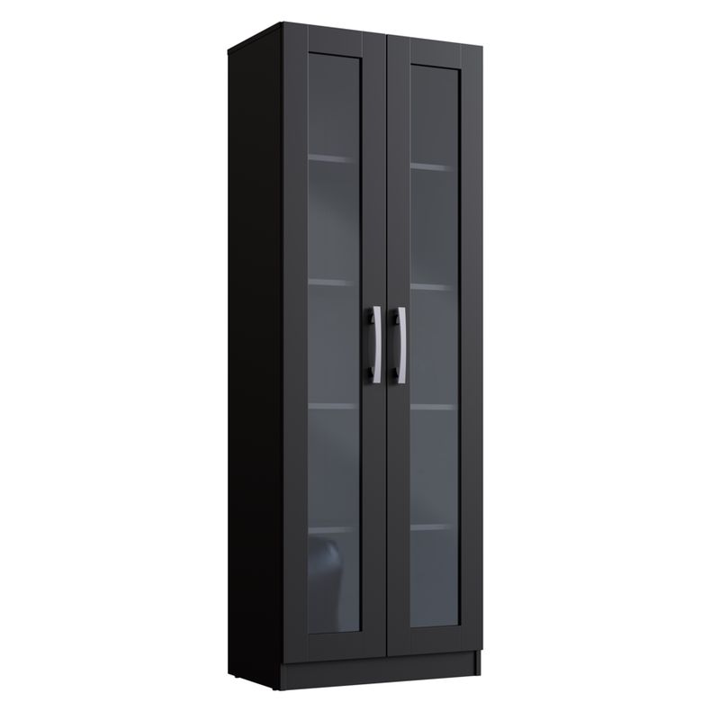 BE DESIGN - VITRINA 2 PUERTAS VIDRIO NEGRO MOVELI