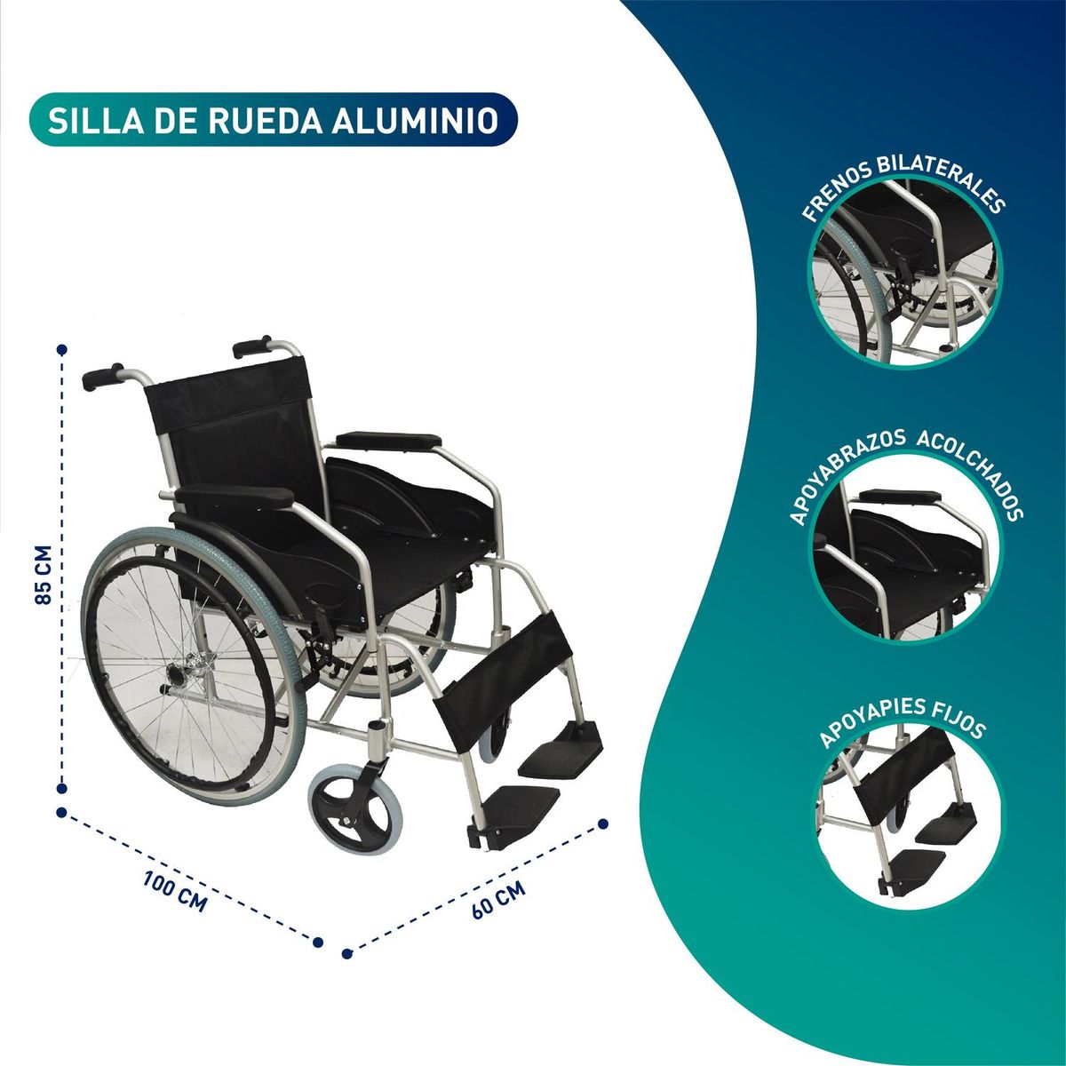 GLOMED - Silla De Rueda Aluminio Ultra GLOMED