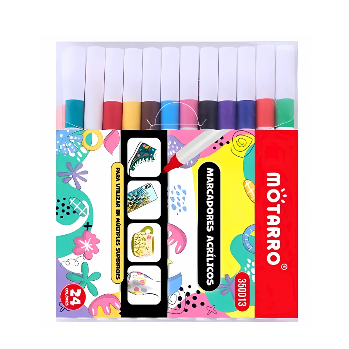 MOTARRO - Plumones Acrílicos 24 Colores Toda Superficie Alta Calidad
