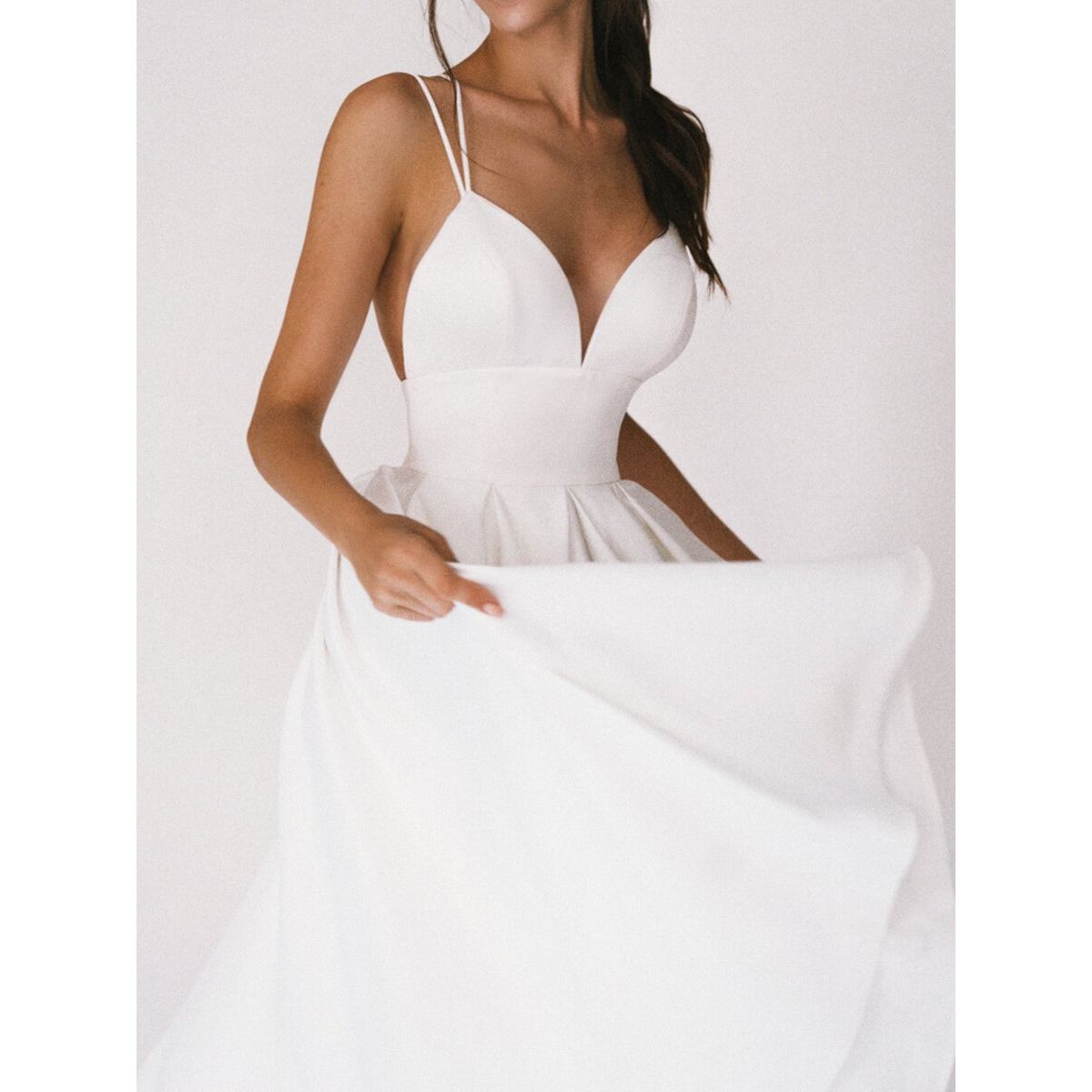 TIOZONEY - Falda larga de mujer - Blanco