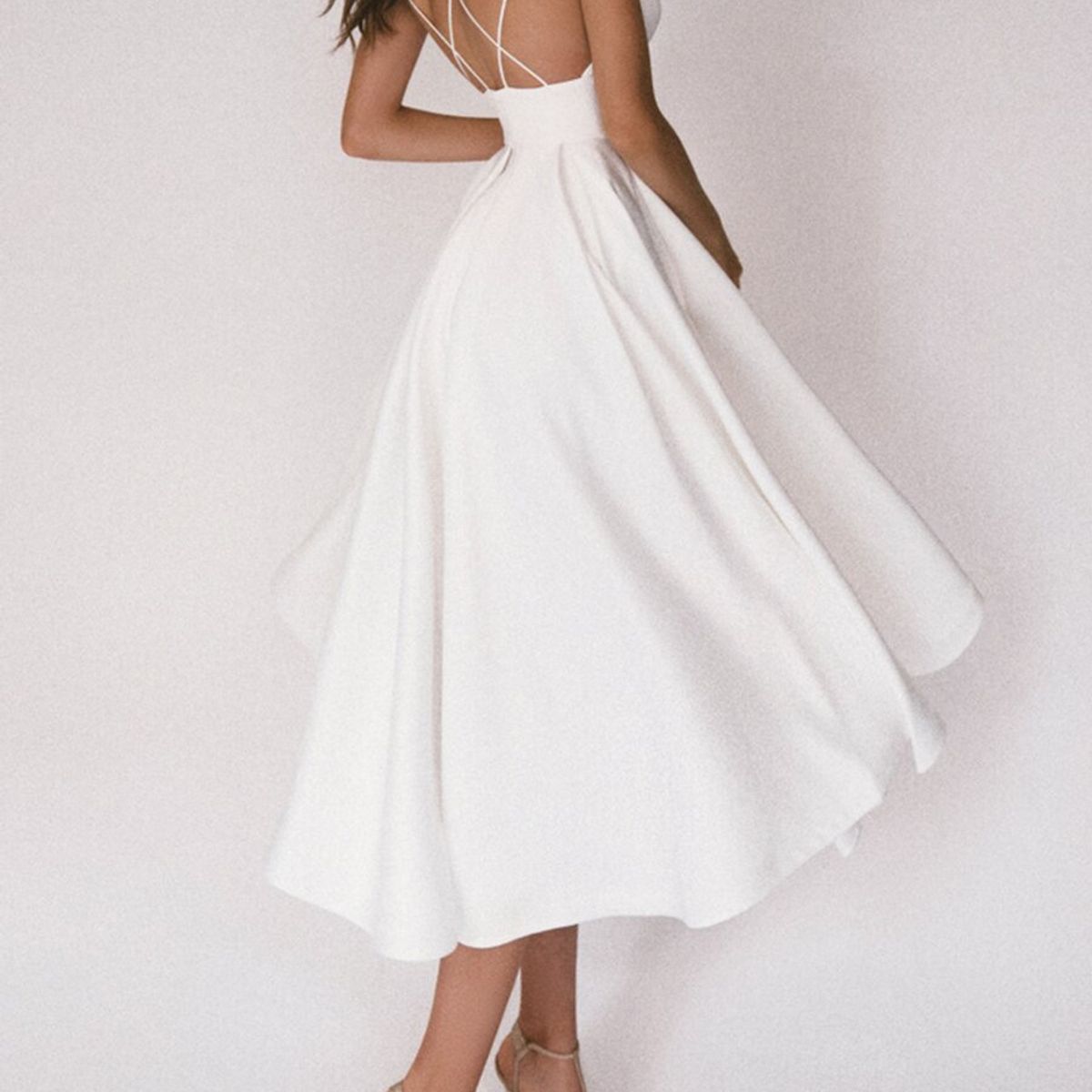 TIOZONEY - Falda larga de mujer - Blanco