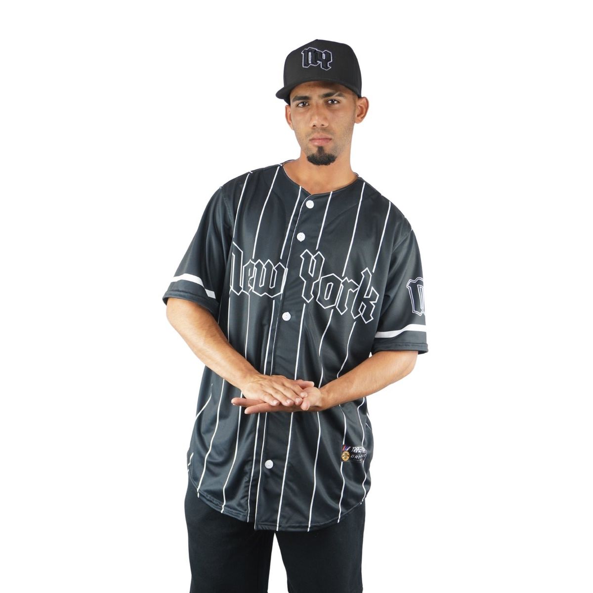 TRIPLE PLAY - Polera de beisbol con botones New York black