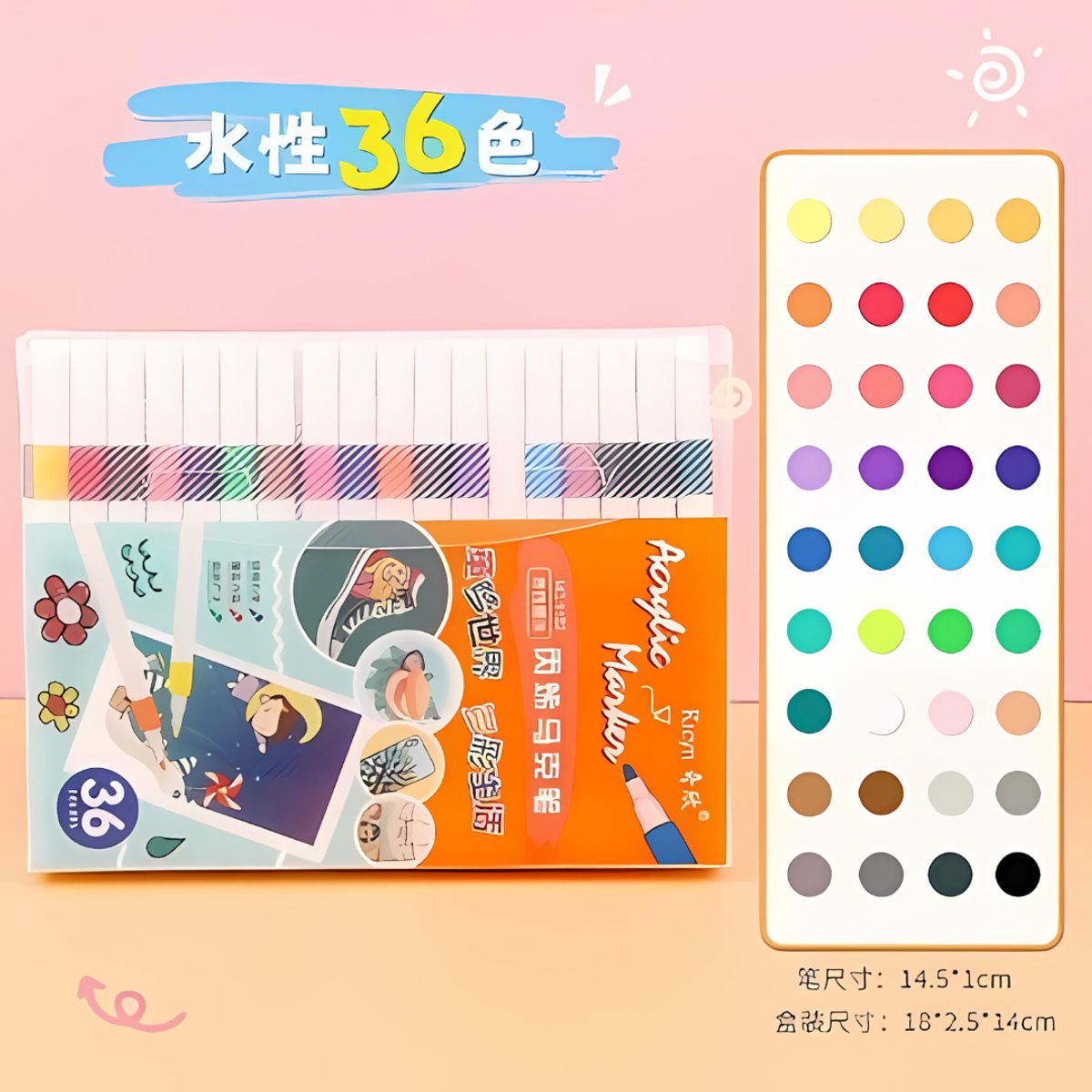 MOTARRO - Plumones Acrílicos 36 Colores Toda Superficie Alta Calidad