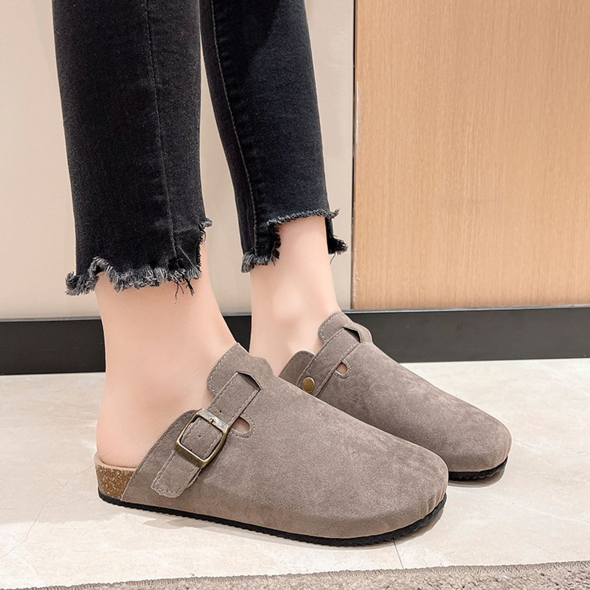 TIOZONEY - Sandalia Mujer -Gris