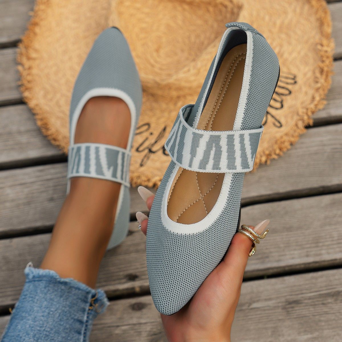 TIOZONEY - Sandalia Mujer -Gris