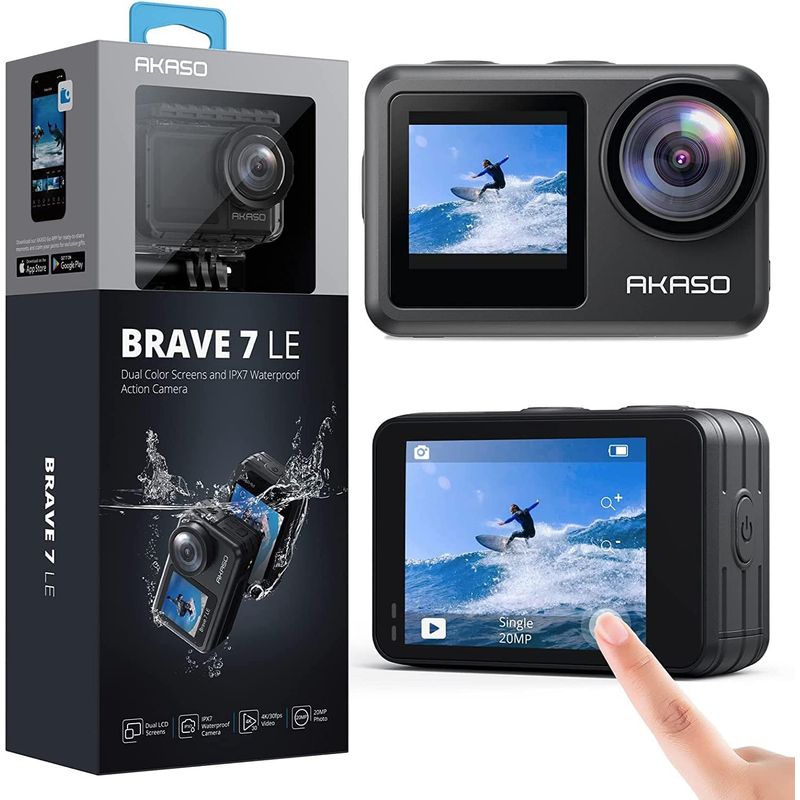 AKASO - Cámara Video Acción Acuática Akaso Brave7 Le 4k + Accesorios