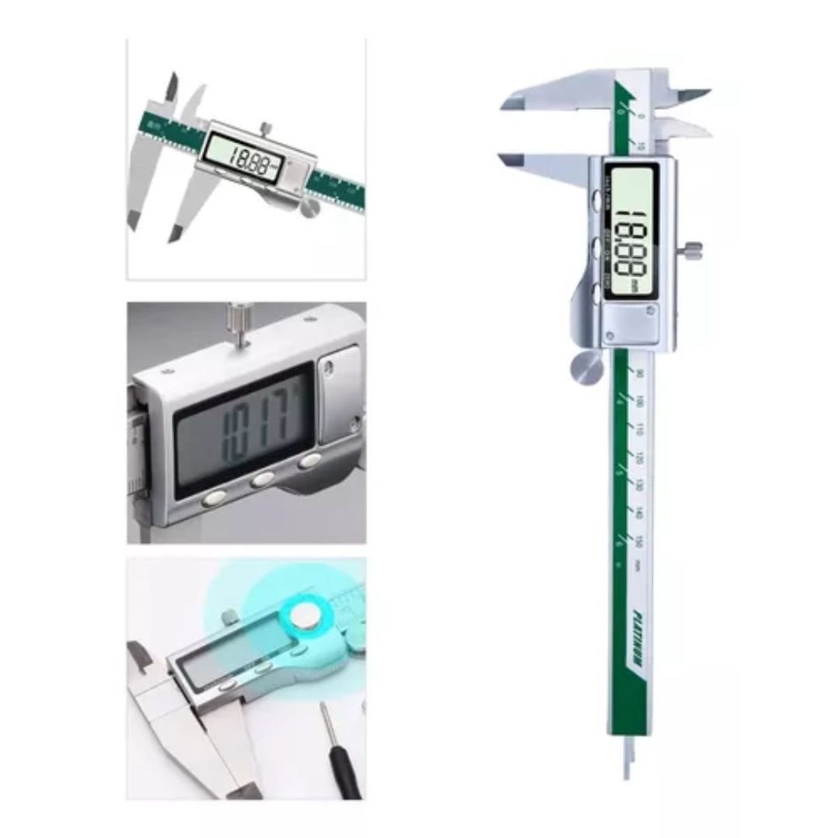 GENERICO - Pie De Metro Vernier Digital Metalico 150mm Medidor Platinum