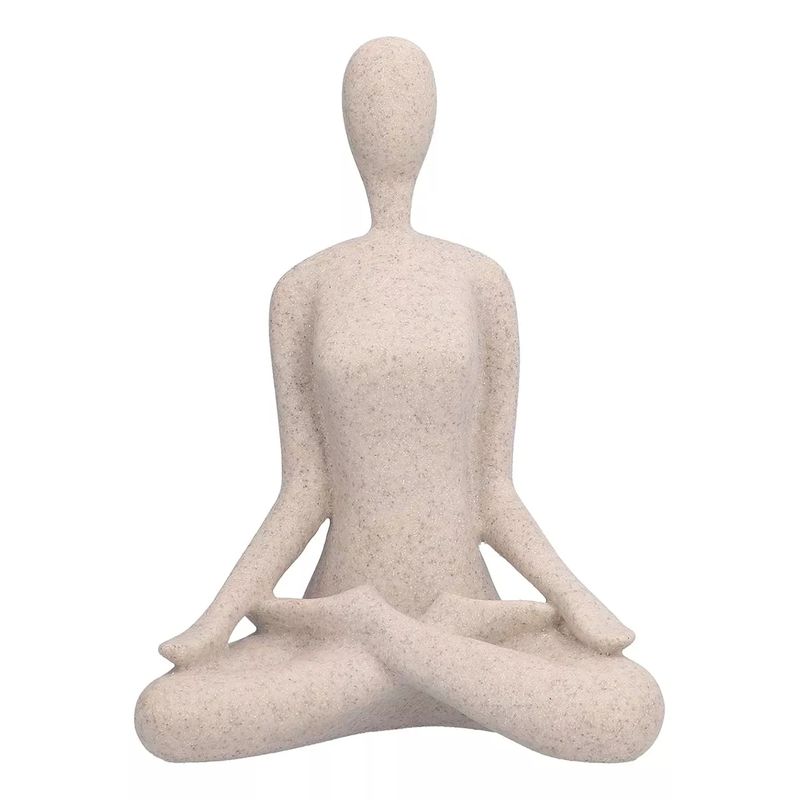 GENERICO - Estatua Postura Yoga y Meditación Loto Decoración de Resina