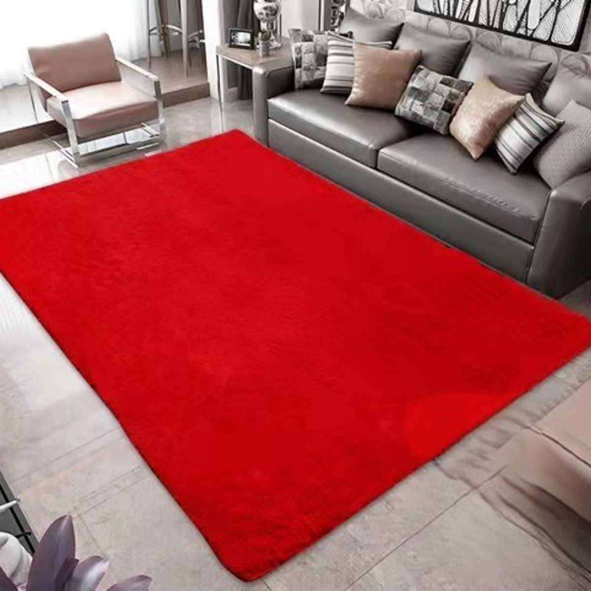 GENERICO - ALFOMBRAS PELO LARGO SUAVES PARA DECORACION DE HOGAR