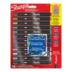 SHARPIE - 12 Marcadores Acrilicos Punta Bala Colores Surtidos