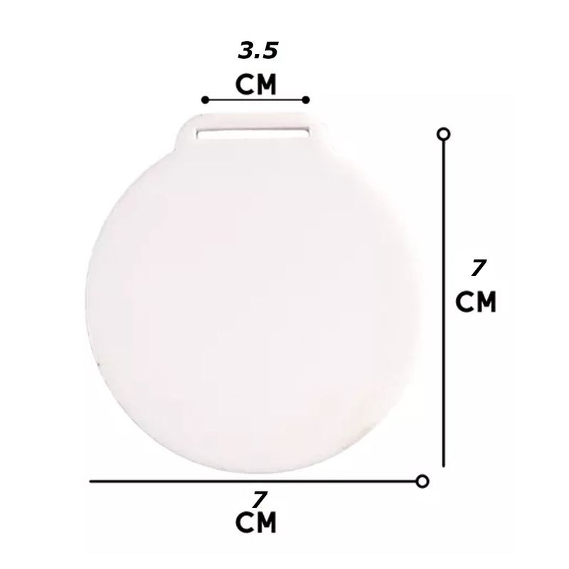 CREA PRINT - 10 Medalla De Acrilico Blanco Sublimable Ambos Lados 7 Cms