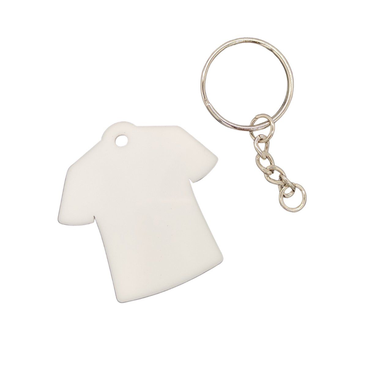 CREA PRINT - 10 Llaveros Acrilico Blanco Sublimables En Forma De Polera