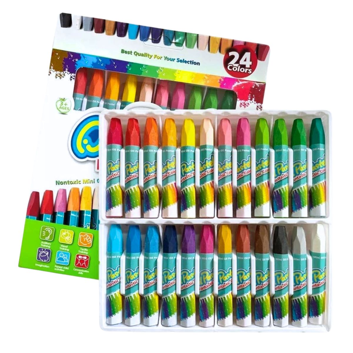 MOTARRO - Lapices De Cera Crayon Niños 24 Colores