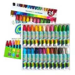 MOTARRO - Lapices De Cera Crayon Niños 24 Colores