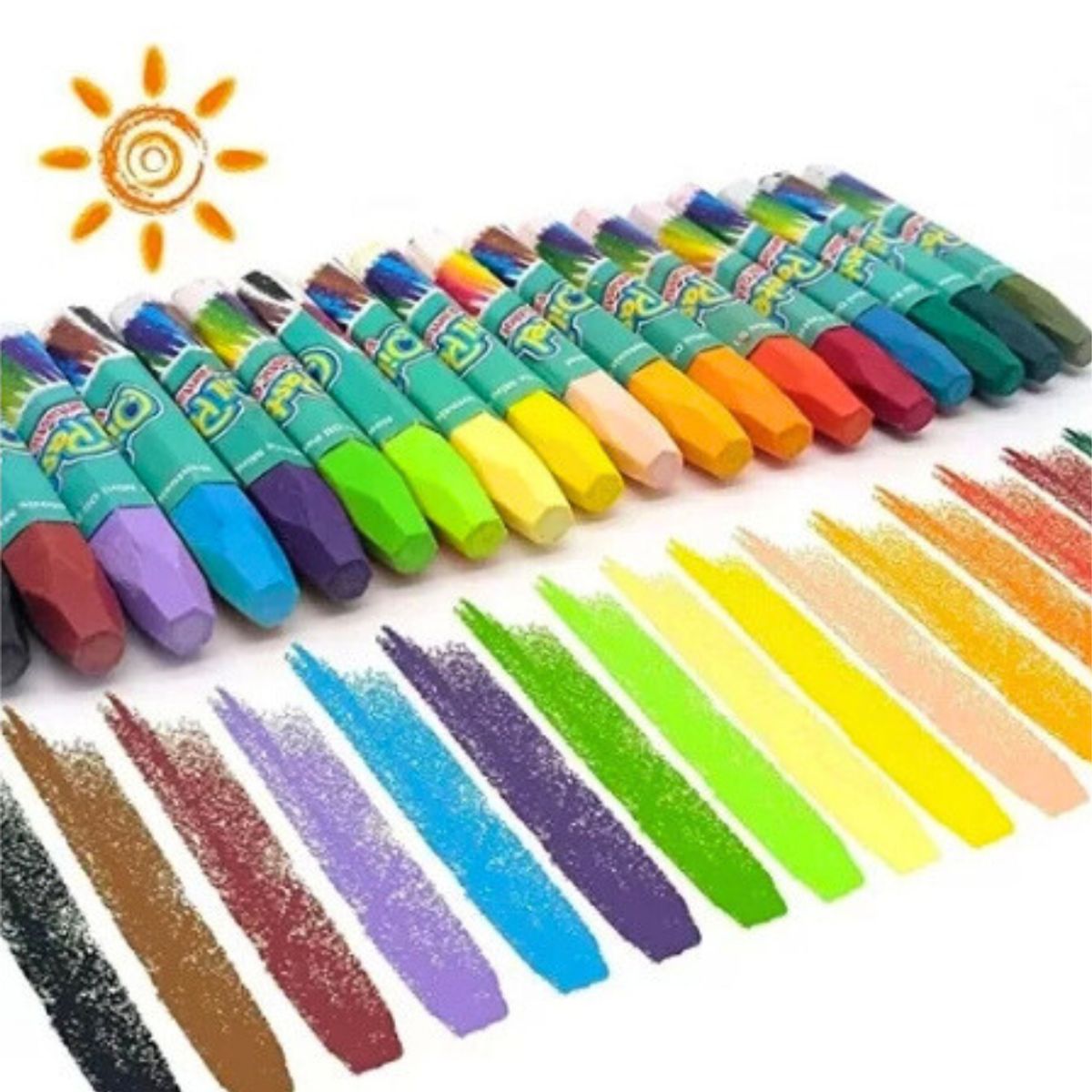 MOTARRO - Lapices De Cera Crayon Niños 24 Colores