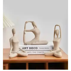 GENERICO - Estatua Postura Yoga y Meditación Vinyasa Decoración de Resina