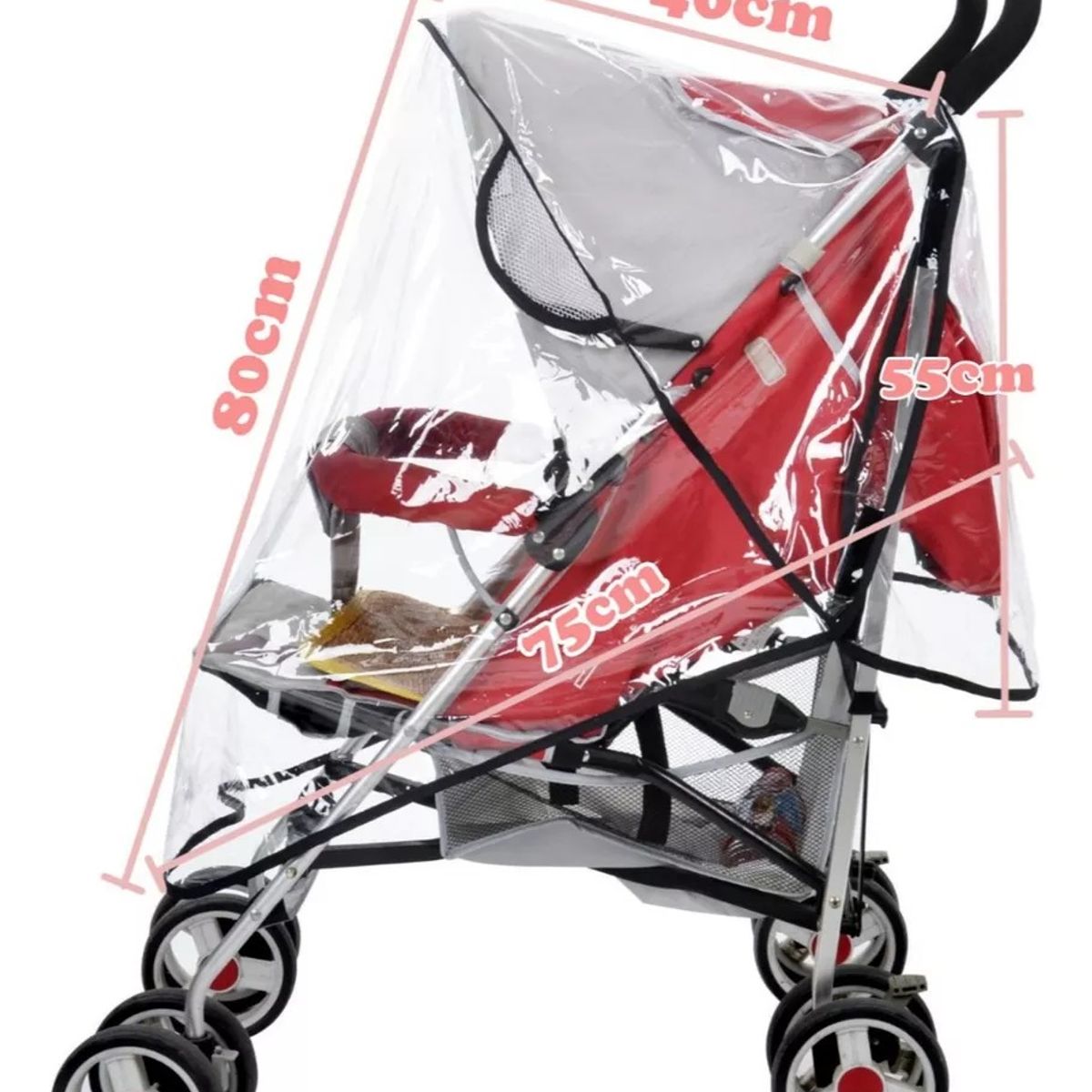 GENERICO - Cobertor Funda Cubre Coche Bebe Transparente Universal