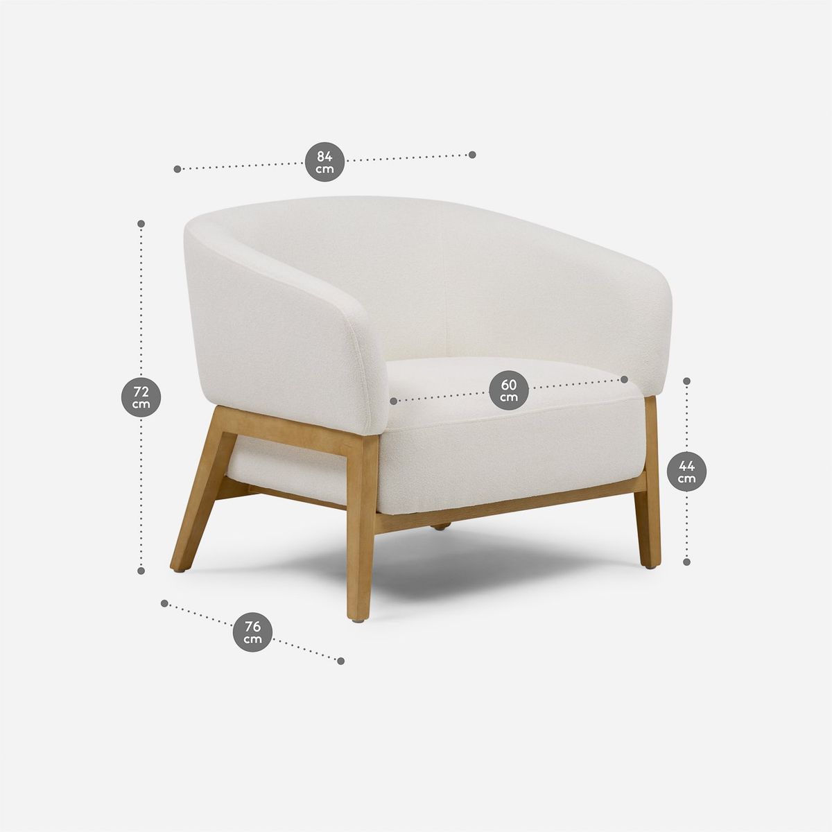 ROSEN - Poltrona Bolton Tela Blanco