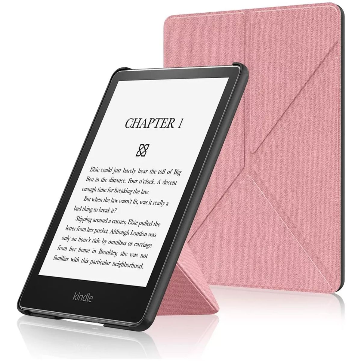 GENERICO - Funda Prem. Origami Rosa + Lamina Kindle Paperwhite 11va Gen 6.8